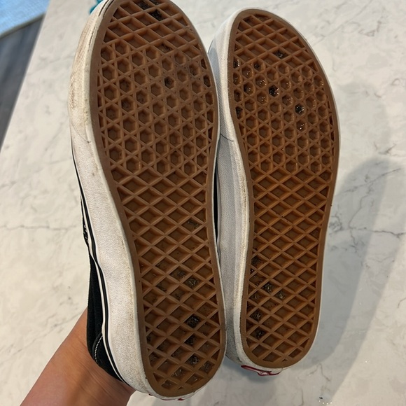 Vans Black and White Classic Slip Ons - Picture 7 of 8